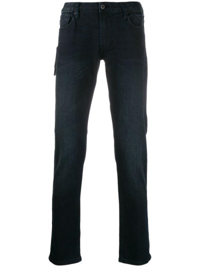 Blue Armani Emporio Mid Rise Slim Fit Men's Jeans | UAE51655