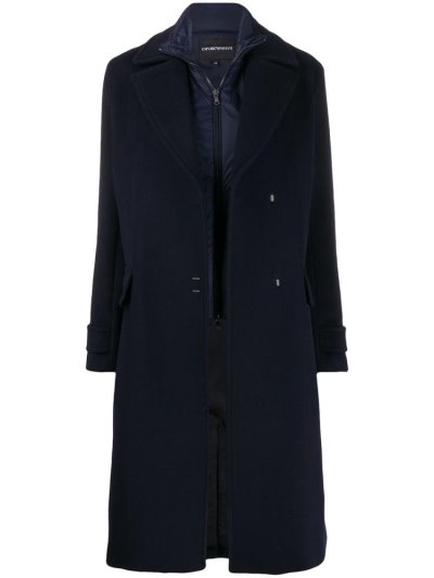 Blue Armani Emporio Oversized Wool Women's Coats | UAE32580
