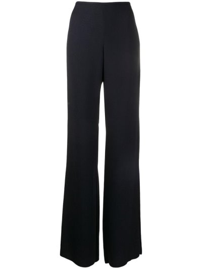 Blue Armani Emporio Plain Flared Women's Pants | UAE01579