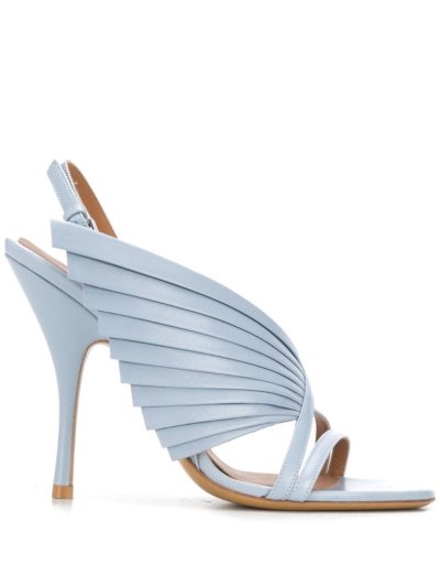 Blue Armani Emporio Pleated Side Panel Women's Sandals | UAE10555