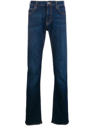 Blue Armani Emporio Regular Fit J45 Men's Jeans | UAE58552