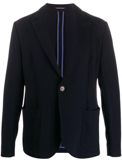 Blue Armani Emporio Relaxed Sport Jacket Men's Jackets | UAE33549