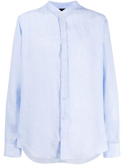 Blue Armani Emporio Round Neck Men's Shirts | UAE26627