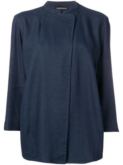 Blue Armani Emporio Rustic Garbadine Women's Jackets | UAE69668