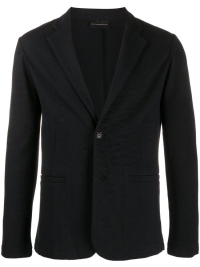 Blue Armani Emporio Single Breasted Fitted Men's Blazers | UAE38371