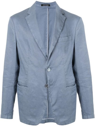 Blue Armani Emporio Single Breasted Men's Blazers | UAE38763