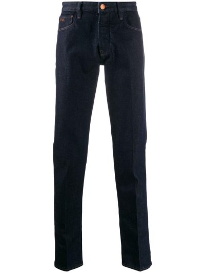Blue Armani Emporio Slim 5 Men's Jeans | UAE95953
