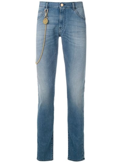 Blue Armani Emporio Slim Faded Men's Jeans | UAE24991