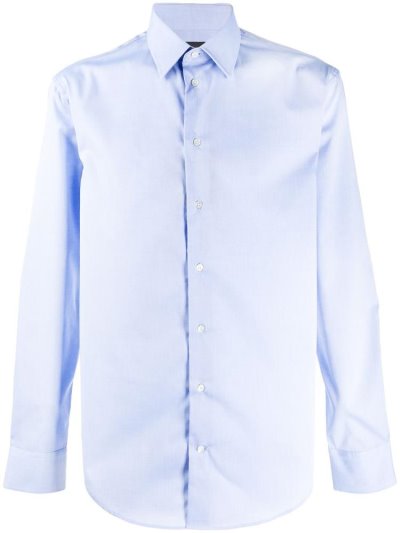 Blue Armani Emporio Slim Fit Men's Shirts | UAE23277