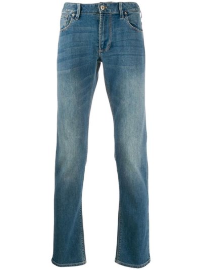 Blue Armani Emporio Slim Fit Men's Jeans | UAE51960