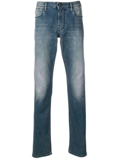 Blue Armani Emporio Slim Fit Men's Jeans | UAE66211