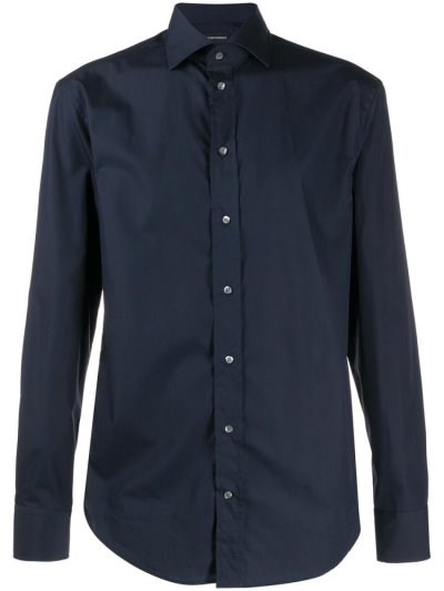 Blue Armani Emporio Slim Fit Men's Shirts | UAE69788