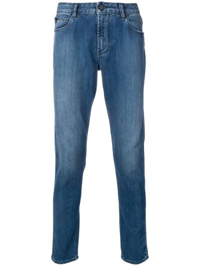 Blue Armani Emporio Slim Fit Men's Jeans | UAE71413