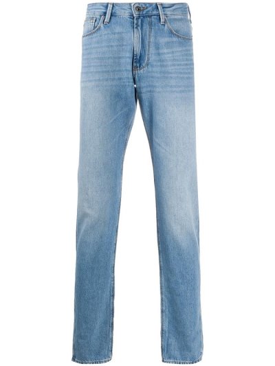 Blue Armani Emporio Slim Fit Men's Pants | UAE77925