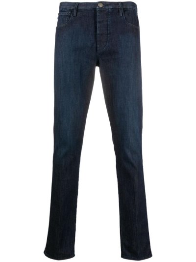 Blue Armani Emporio Slim Fit Men's Jeans | UAE83802