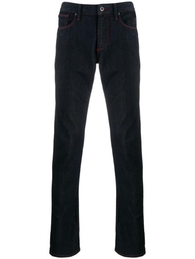 Blue Armani Emporio Slim Fit Men's Jeans | UAE95968