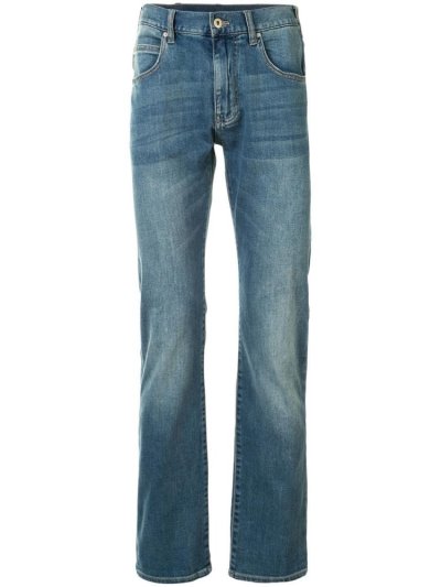 Blue Armani Emporio Slim Fit Mid Rise Men's Jeans | UAE96672