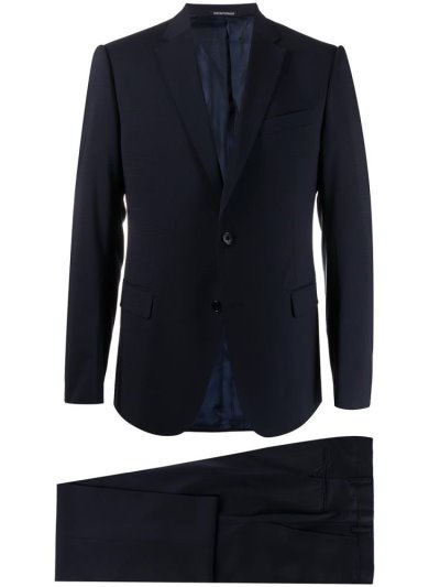 Blue Armani Emporio Slim Fit Single Breasted Check Men's Suits | UAE96063