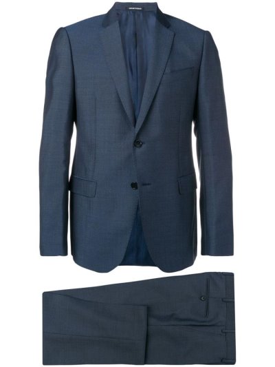 Blue Armani Emporio Slim Fit Two Piece Men's Suits | UAE36663