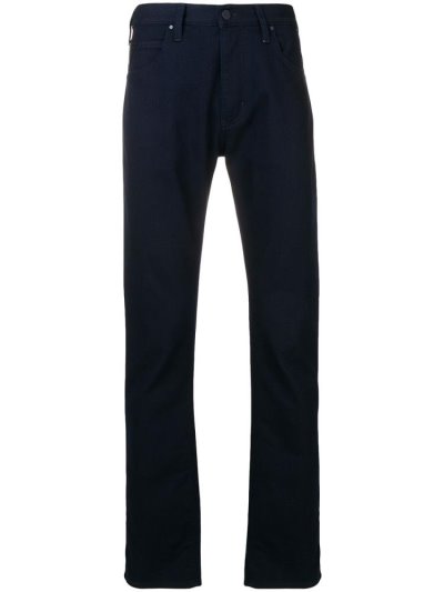 Blue Armani Emporio Straight Fit Men's Pants | UAE63702