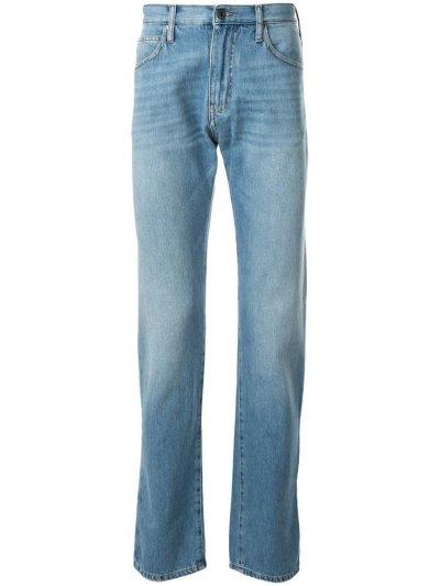 Blue Armani Emporio Straight Leg Men's Jeans | UAE77828