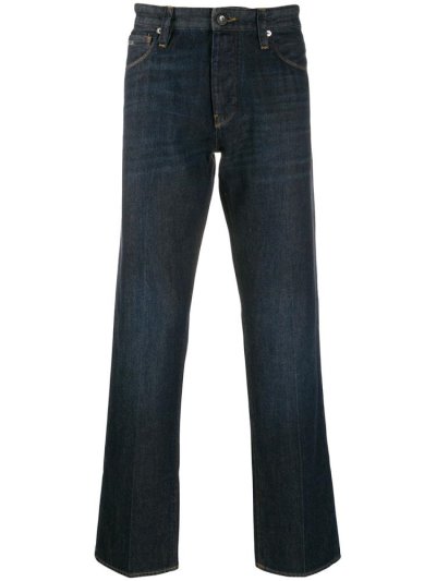 Blue Armani Emporio Straight Leg Men's Jeans | UAE84855