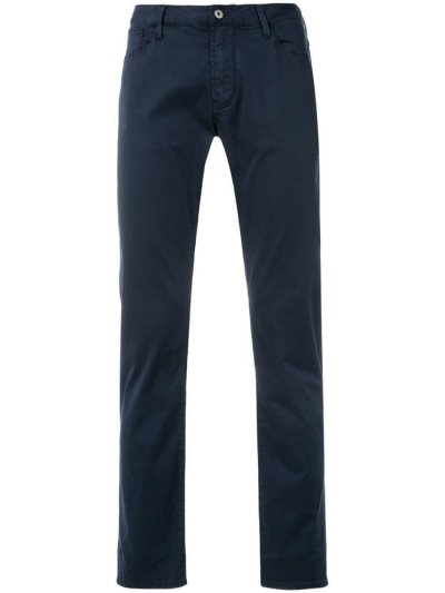 Blue Armani Emporio Straight Leg Men's Pants | UAE87506