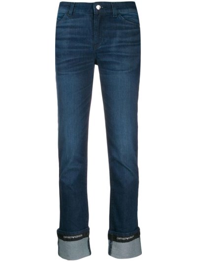 Blue Armani Emporio Straight Leg Women's Jeans | UAE90476