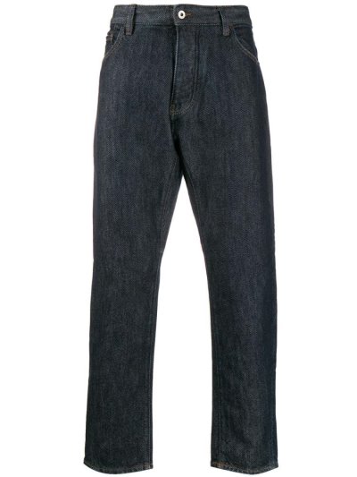 Blue Armani Emporio Straight Leg Men's Jeans | UAE91949