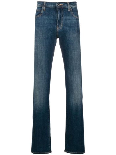 Blue Armani Emporio Straight Leg Men's Jeans | UAE93898