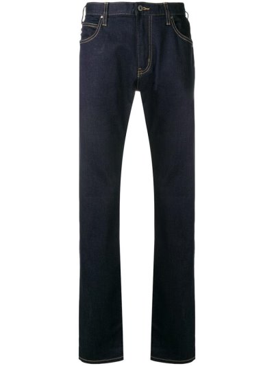 Blue Armani Emporio Straight Leg Men's Jeans | UAE98734