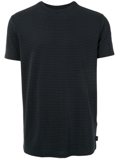 Blue Armani Emporio Striped Basic Men's T Shirts | UAE94933