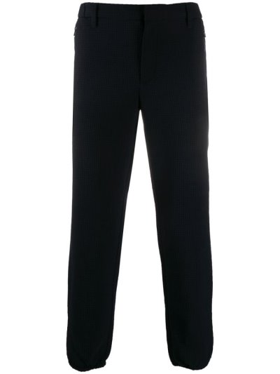 Blue Armani Emporio Tapered Check Men's Pants | UAE99486