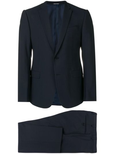 Blue Armani Emporio Two Piece Formal Men's Suits | UAE85721