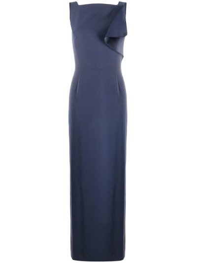 Blue Armani Emporio V Back Draped Detail Women's Dress | UAE99816
