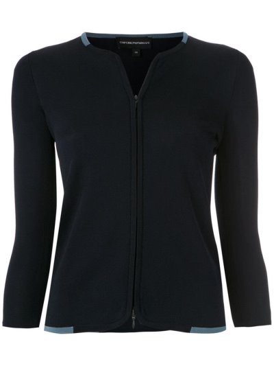 Blue Armani Emporio Zip Up Women's Cardigan | UAE33407