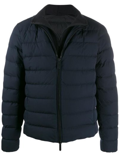 Blue Armani Emporio Zipped Down Jackets Men's Jackets | UAE64032