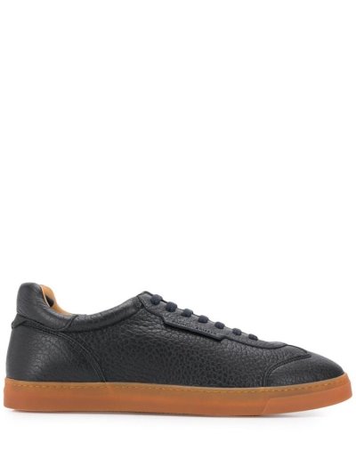 Blue Giorgio Armani Contrasting Sole Men's Sneakers | UAE40552