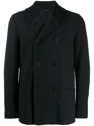 Blue Giorgio Armani Double Breasted Soft Men's Jackets | UAE16307
