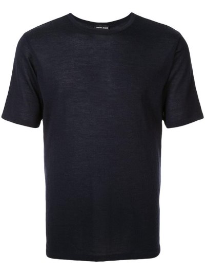 Blue Giorgio Armani Fine Knit Men's T Shirts | UAE24790