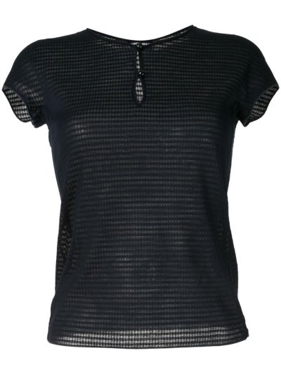 Blue Giorgio Armani Half Button Knitted Women's Tops | UAE91028