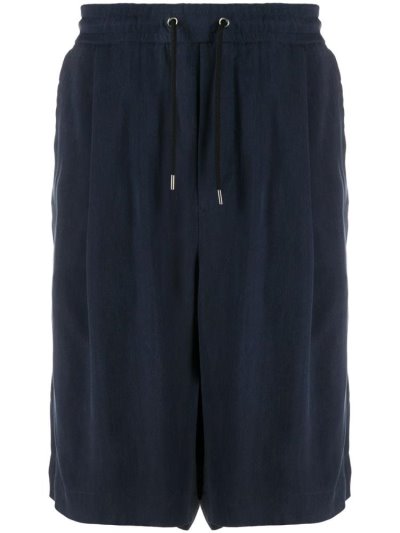 Blue Giorgio Armani Long Relaxed Men's Shorts | UAE77615