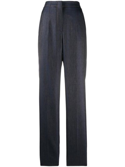 Blue Giorgio Armani Loose Fit Hight Waist Women's Pants | UAE57739