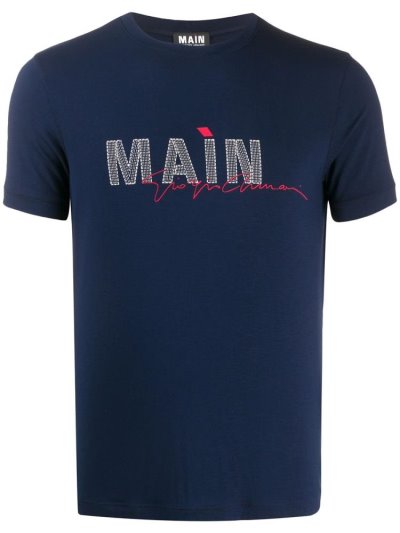 Blue Giorgio Armani Main Short Sleeve Men's T Shirts | UAE63007