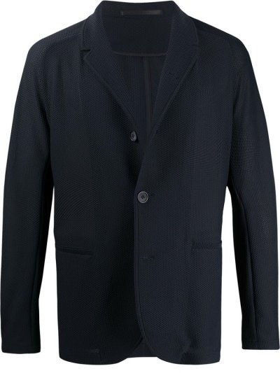 Blue Giorgio Armani Mesh Effect Men's Blazers | UAE91665