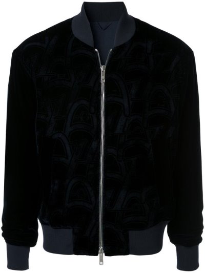 Blue Giorgio Armani Monogram Men's Bomber Jacket | UAE02400