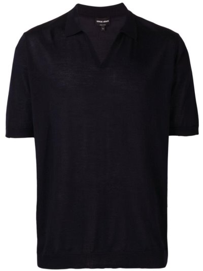 Blue Giorgio Armani Open Collar Men's Polo Shirts | UAE12211