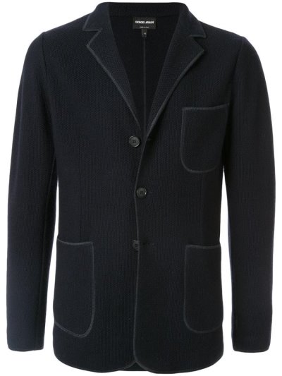 Blue Giorgio Armani Patch Pocket Men's Blazers | UAE78888