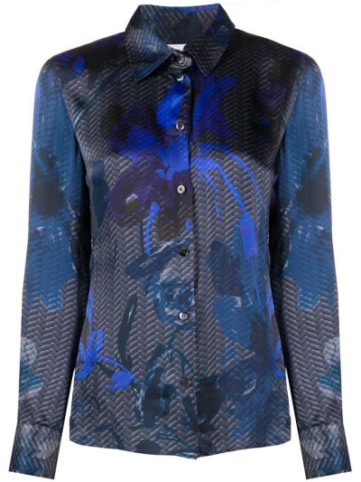 Blue Giorgio Armani Pre-owned 2000s Printed Women's Blouse | UAE00491