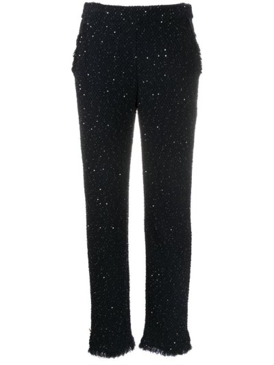 Blue Giorgio Armani Sequin Embroidered Women's Pants | UAE98132